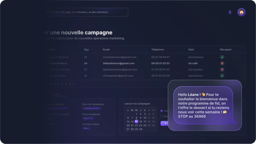 Campagnes SMS et Email