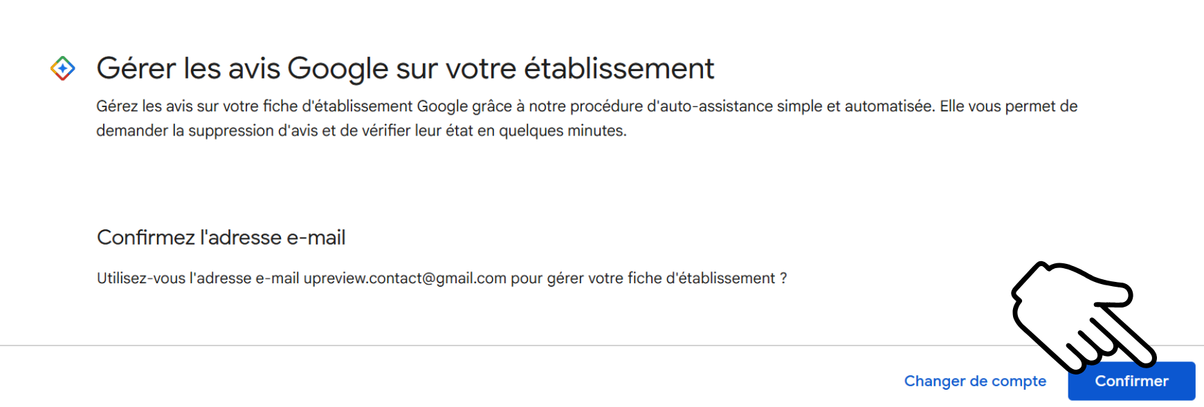 Supprimer un avis google formulaire de recours