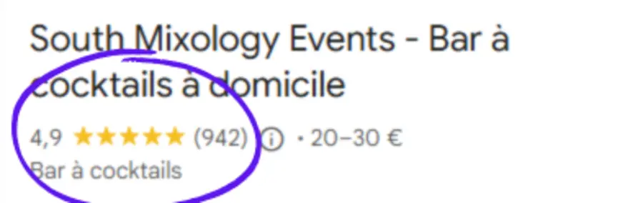 Avoir plus d’avis Google exemple de South Mixology 
