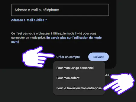 Créer un compte Google pour créer une fiche Google My Business