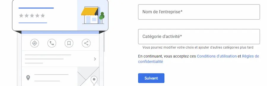 Choir un nom d'établissement pour créer une fiche Google My Business