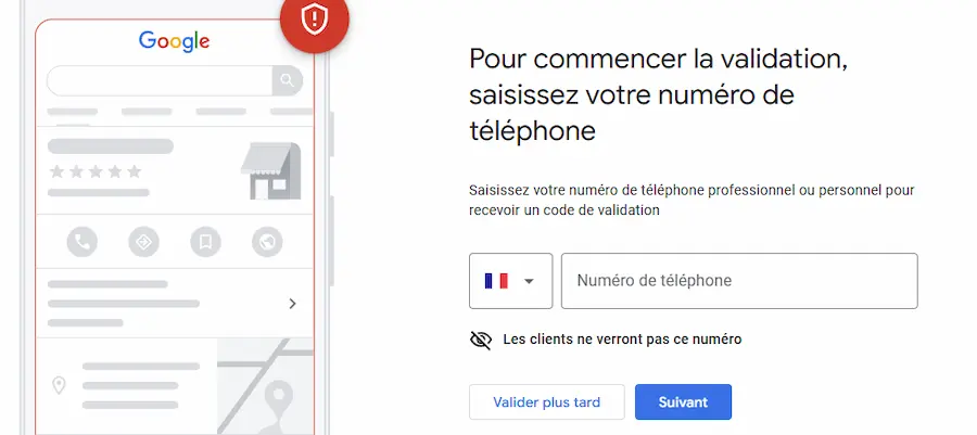 Validation pour créer une fiche Google My Business