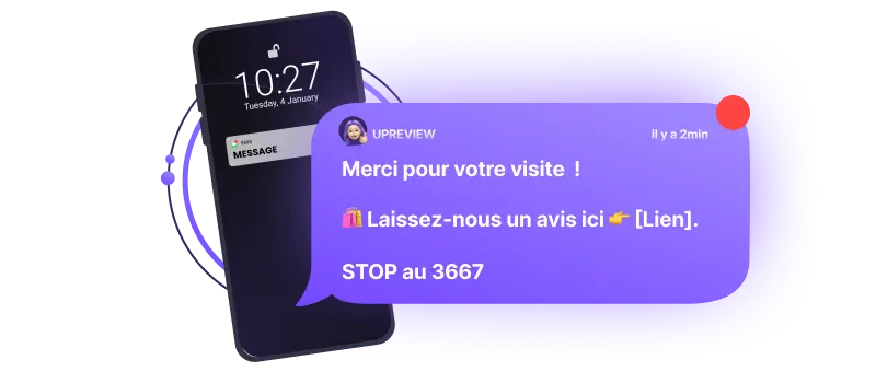 Exemple de campagne SMS marketing de demande avis client