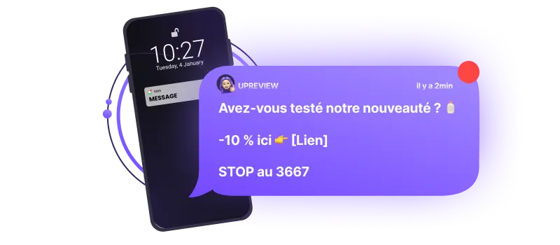 Exemple de campagne SMS marketing de relance post-achat