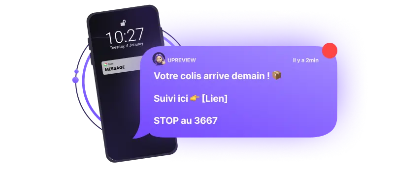 Exemple de campagne SMS marketing de suivi de livraison