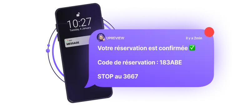 Exemple de campagne SMS marketing de validation de reservation