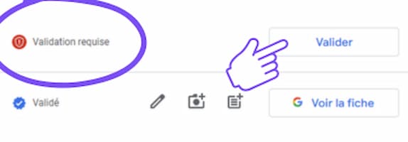 Demande de validation pour optimiser sa fiche Google My Business