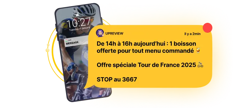 Pub par SMS pour heure creuse pour le Tour de France 2025