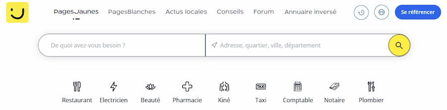 Inscription dans les annuaires comme Pages Jaunes pour le référencement local d'un restaurant